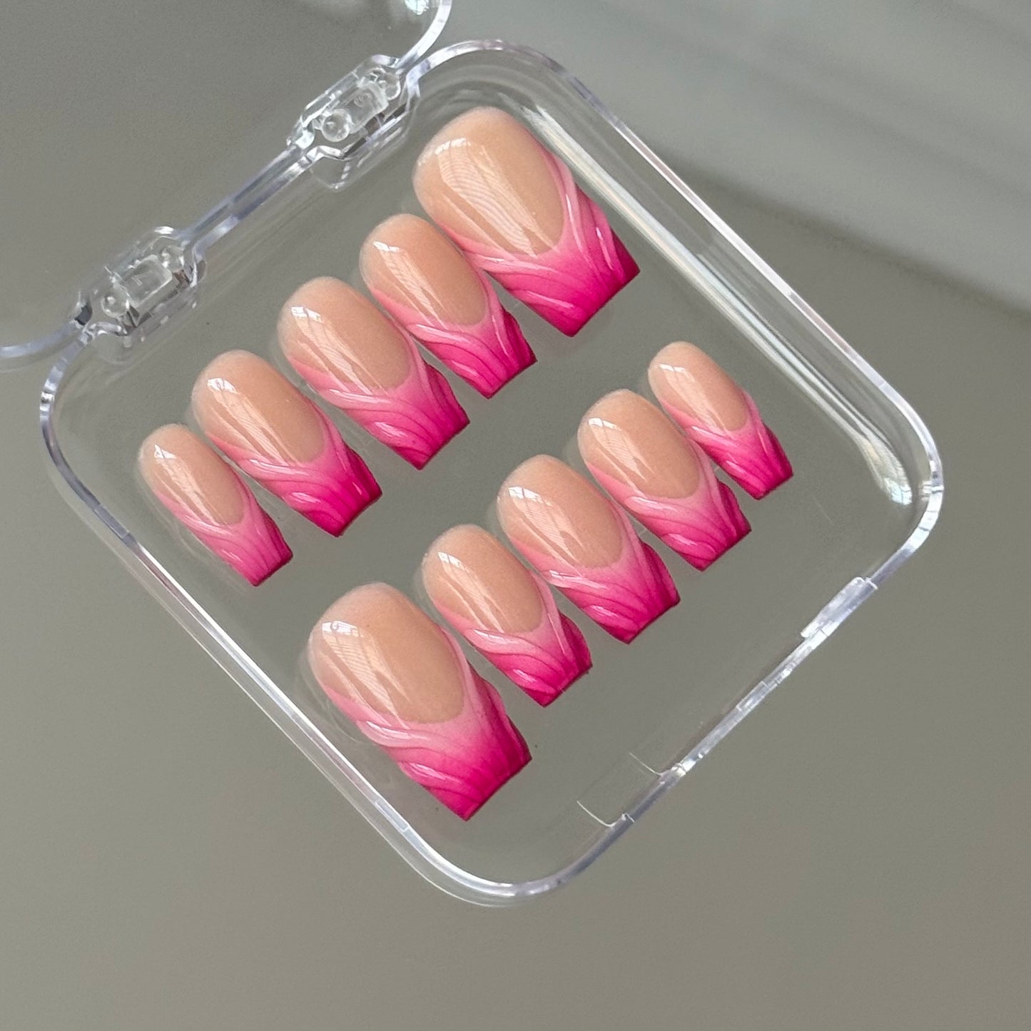 French ombré set with 3D lines