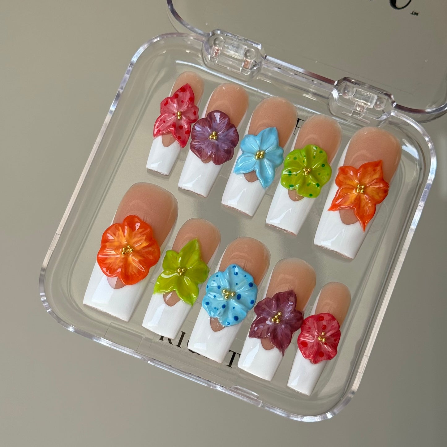 French with 3D flowers