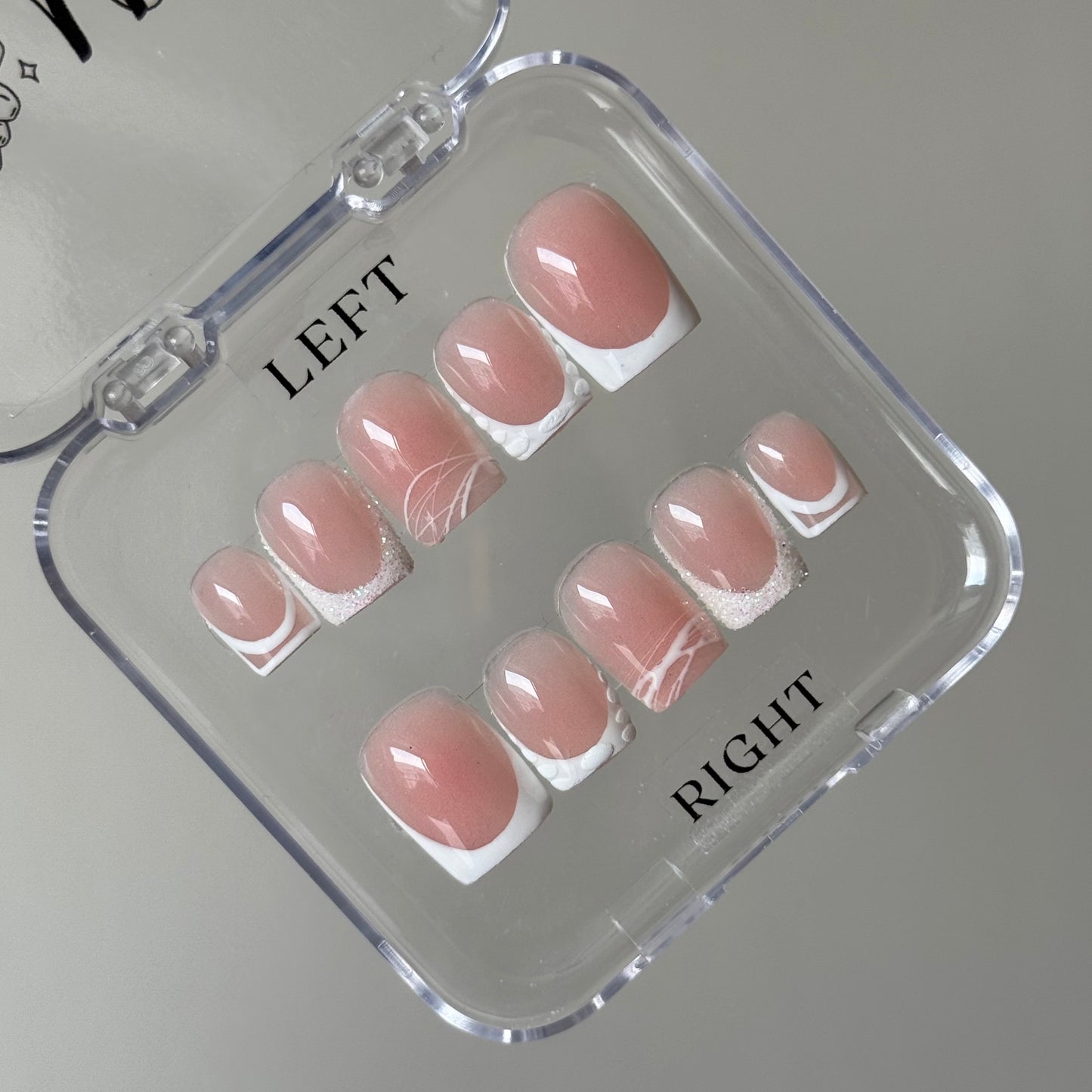 French set with glitter and 3d detailing