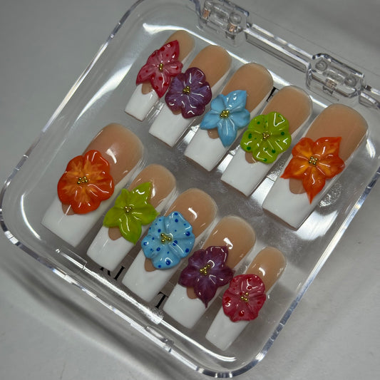 French with 3D flowers
