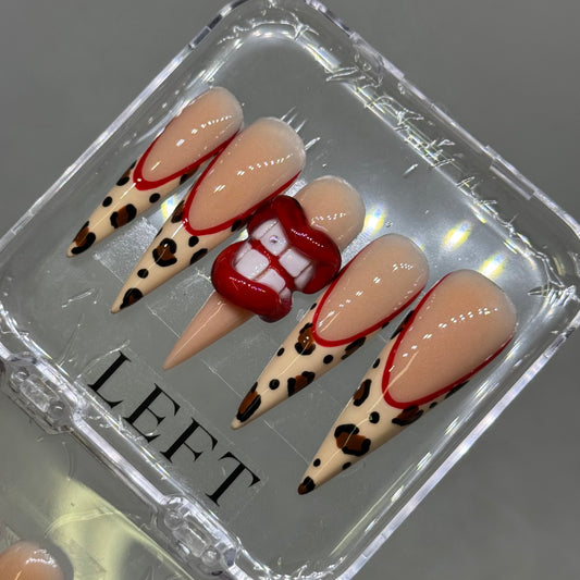 Leopard French set with 3D mouth