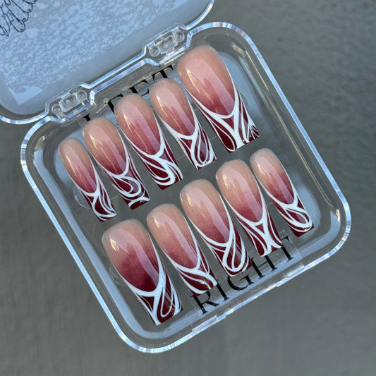Ombré set with white swirls