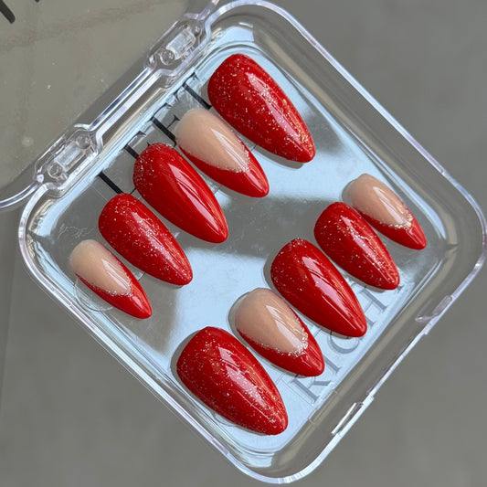 Red set with french and glitter