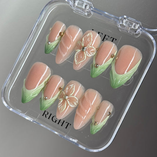 French set with ombré and 3D flower