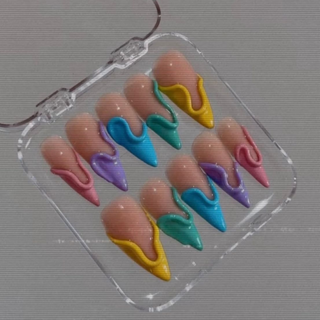 Multi coloured with 3D outlines
