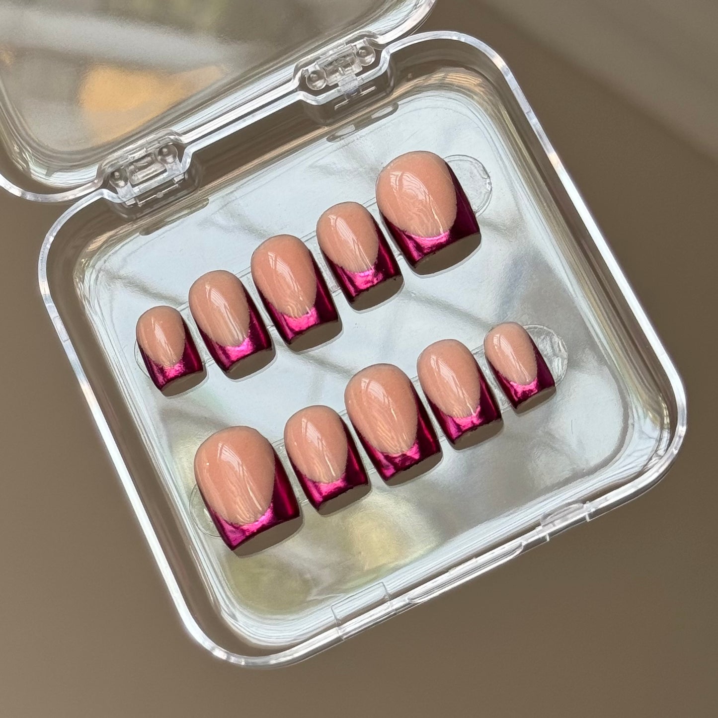 Pink chrome french